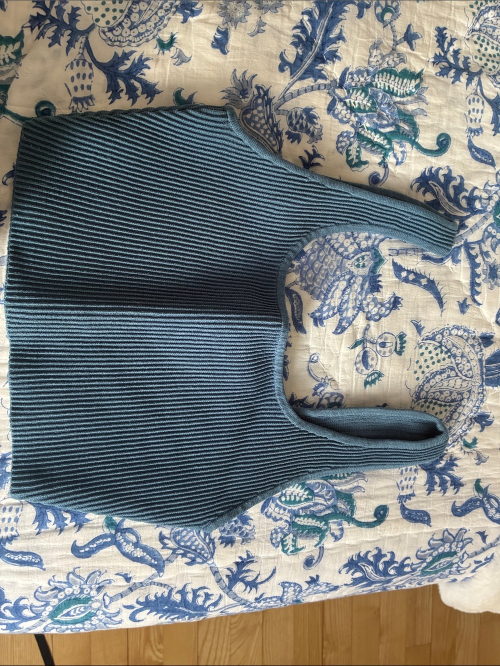 Aritzia Blue Ribbed Knit Women’s crop top